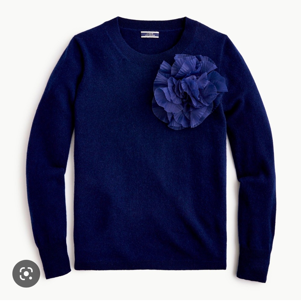 J.Crew cashmere sweater with embellished flower
